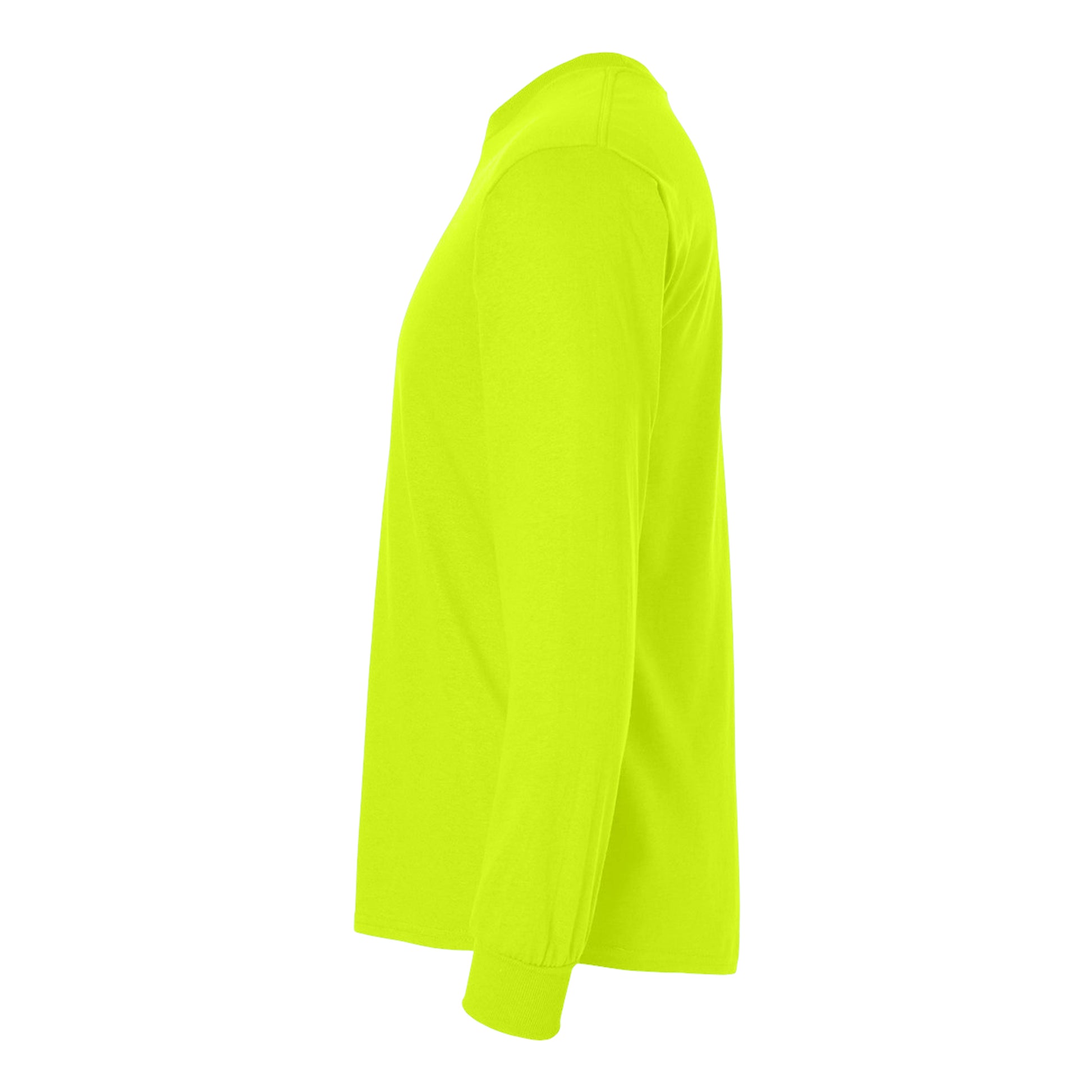 Forest Green - Side - Gildan Mens Plain Crew Neck Ultra Cotton Long Sleeve T-Shirt