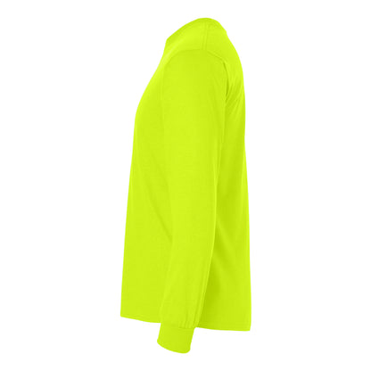 Forest Green - Side - Gildan Mens Plain Crew Neck Ultra Cotton Long Sleeve T-Shirt