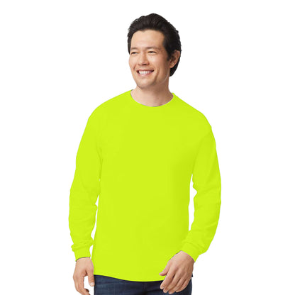 Forest Green - Lifestyle - Gildan Mens Plain Crew Neck Ultra Cotton Long Sleeve T-Shirt