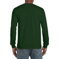 White - Close up - Gildan Mens Plain Crew Neck Ultra Cotton Long Sleeve T-Shirt