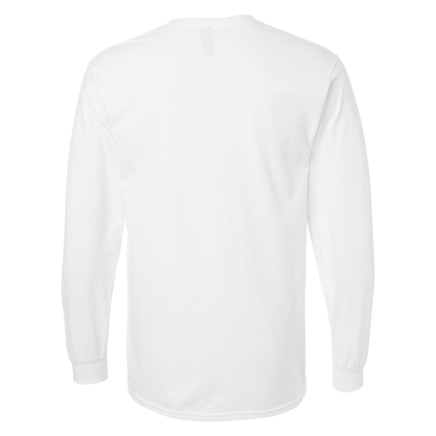 White - Pack Shot - Gildan Mens Plain Crew Neck Ultra Cotton Long Sleeve T-Shirt