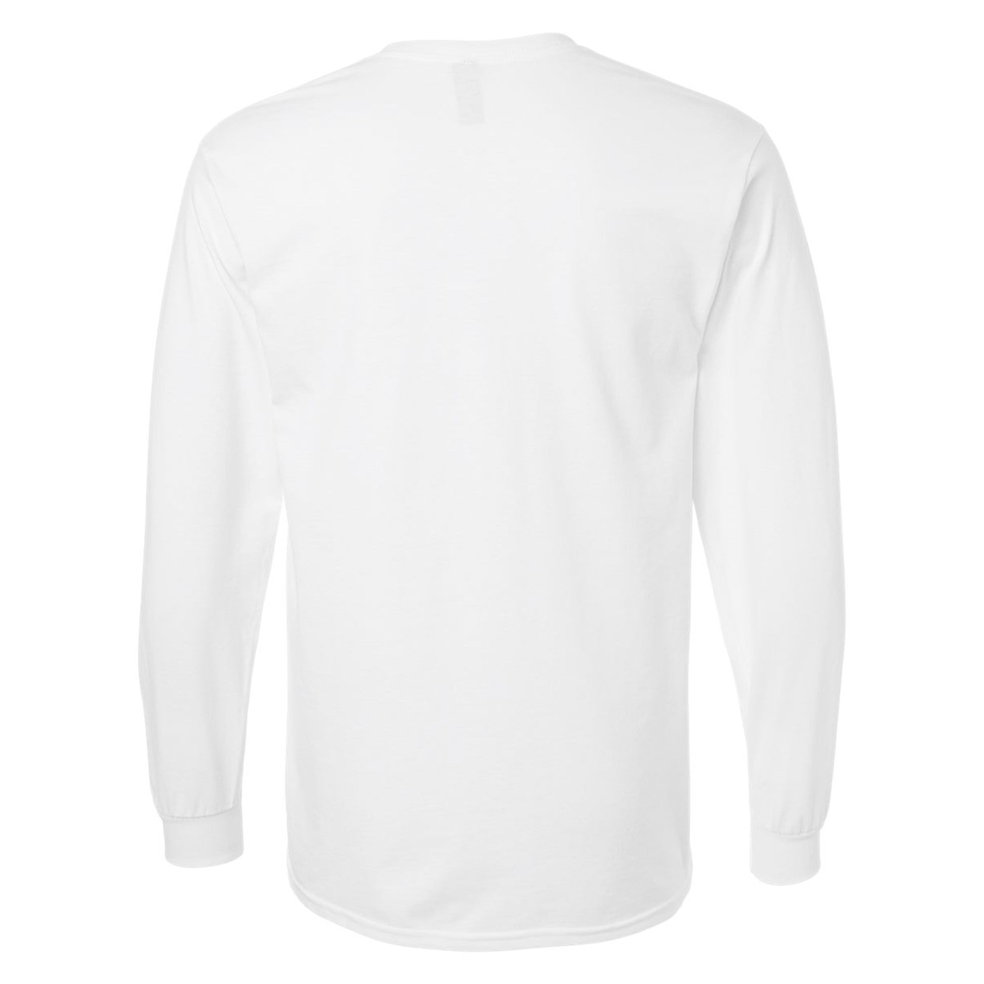 White - Pack Shot - Gildan Mens Plain Crew Neck Ultra Cotton Long Sleeve T-Shirt