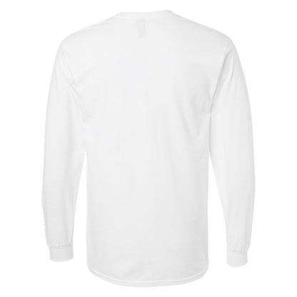 White - Pack Shot - Gildan Mens Plain Crew Neck Ultra Cotton Long Sleeve T-Shirt