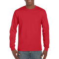 Red - Lifestyle - Gildan Mens Plain Crew Neck Ultra Cotton Long Sleeve T-Shirt