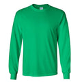 Irish Green - Front - Gildan Mens Plain Crew Neck Ultra Cotton Long Sleeve T-Shirt
