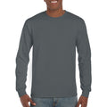 Charcoal - Lifestyle - Gildan Mens Plain Crew Neck Ultra Cotton Long Sleeve T-Shirt