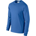 Royal - Side - Gildan Mens Plain Crew Neck Ultra Cotton Long Sleeve T-Shirt