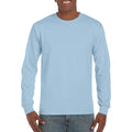 Light Blue - Lifestyle - Gildan Mens Plain Crew Neck Ultra Cotton Long Sleeve T-Shirt