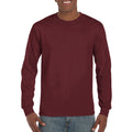 Maroon - Lifestyle - Gildan Mens Plain Crew Neck Ultra Cotton Long Sleeve T-Shirt