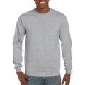 Sport Grey - Lifestyle - Gildan Mens Plain Crew Neck Ultra Cotton Long Sleeve T-Shirt