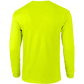 New Safety Green - Back - Gildan Mens Plain Crew Neck Ultra Cotton Long Sleeve T-Shirt