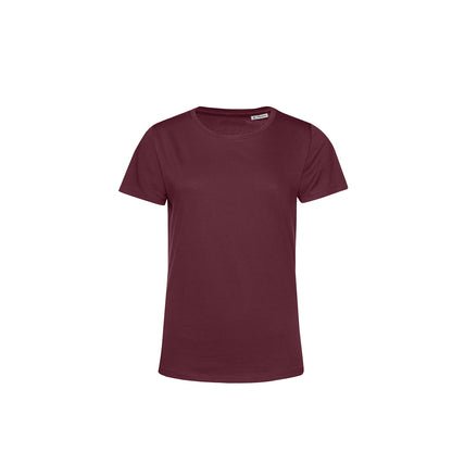 Burgundy - Front - B&C Womens-Ladies E150 Organic Short-Sleeved T-Shirt