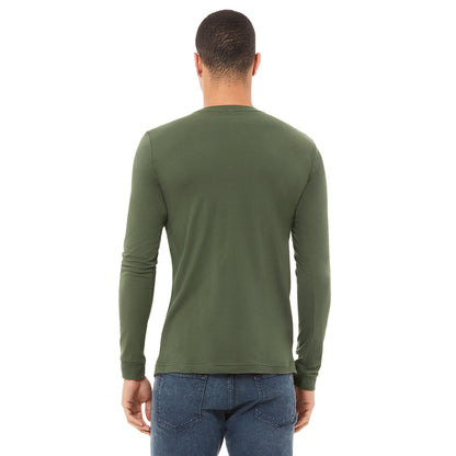 Military Green - Side - Bella + Canvas Unisex Adult Jersey Long-Sleeved T-Shirt