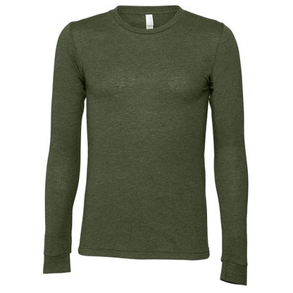 Military Green - Front - Bella + Canvas Unisex Adult Jersey Long-Sleeved T-Shirt