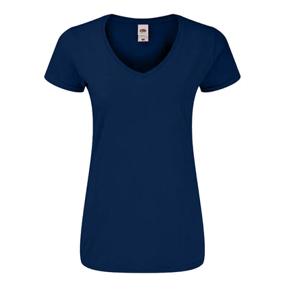 Navy - Front - Fruit of the Loom Womens-Ladies Iconic 150 T-Shirt