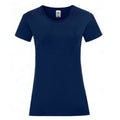 Navy - Front - Fruit of the Loom Womens-Ladies Iconic 150 T-Shirt