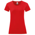 Red - Front - Fruit of the Loom Womens-Ladies Iconic 150 T-Shirt
