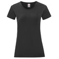 Black - Front - Fruit of the Loom Womens-Ladies Iconic 150 T-Shirt