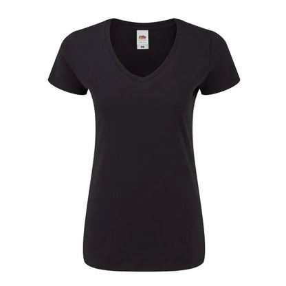 Black - Front - Fruit of the Loom Womens-Ladies Iconic 150 T-Shirt