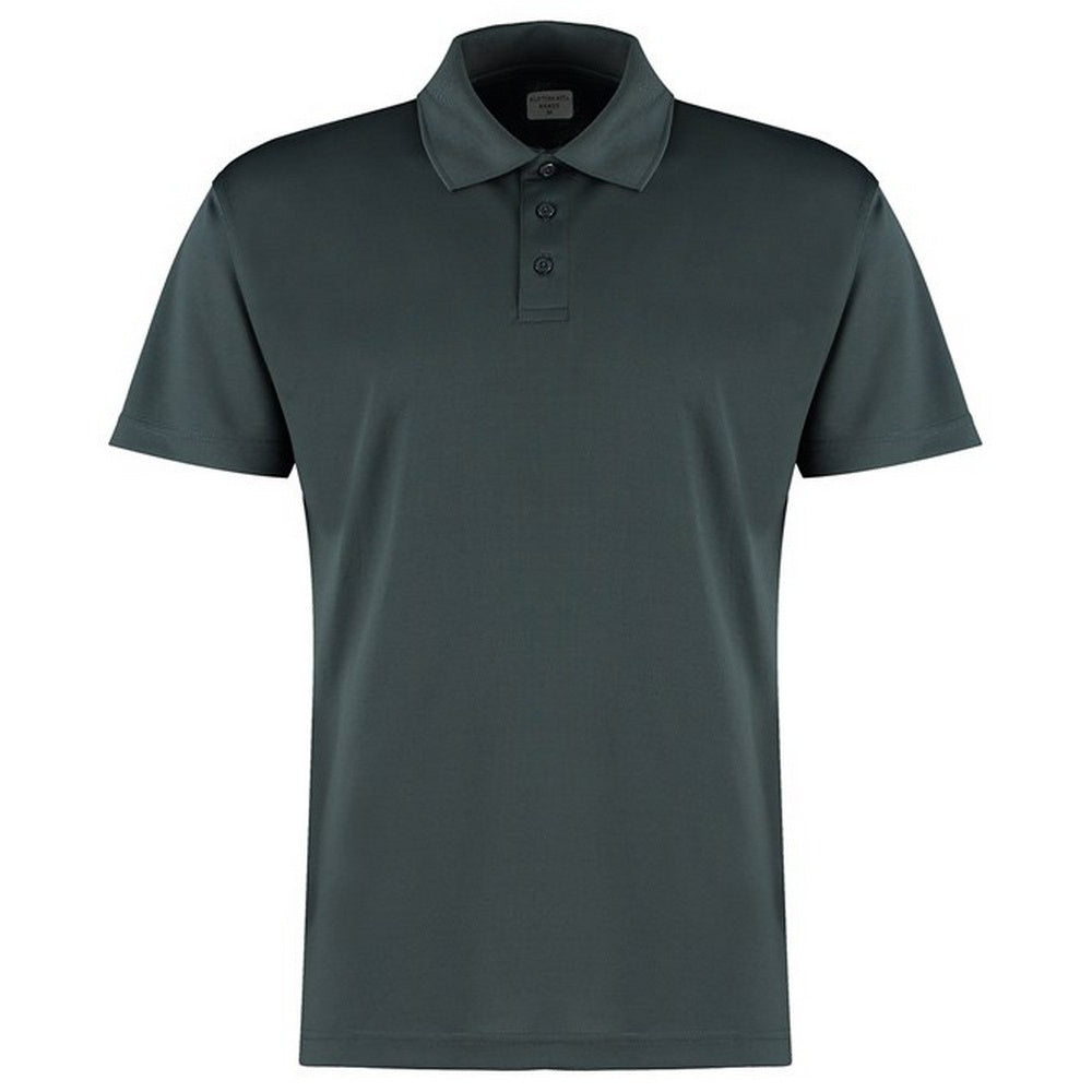 Dark Graphite - Front - Kustom Kit Mens Micro Mesh Short-Sleeved Polo Shirt