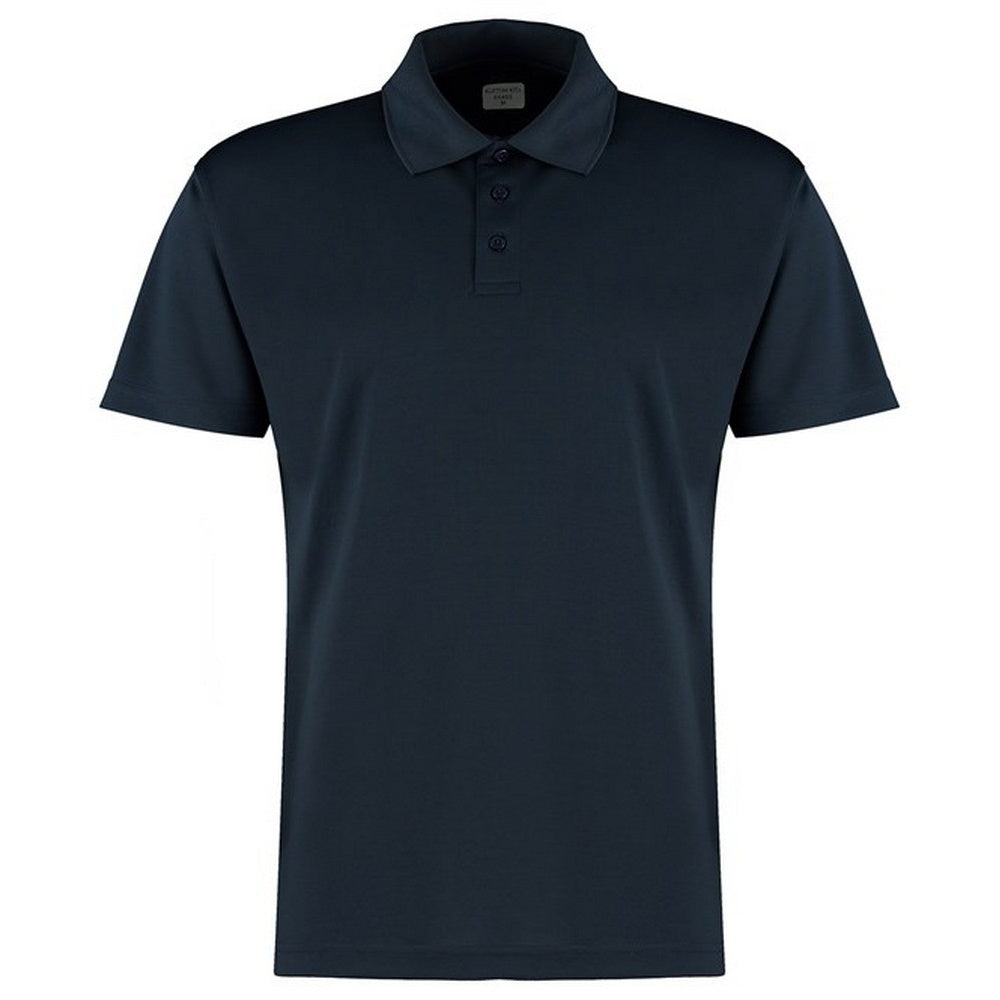 Navy - Front - Kustom Kit Mens Micro Mesh Short-Sleeved Polo Shirt