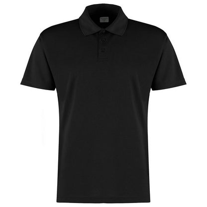 Black - Front - Kustom Kit Mens Micro Mesh Short-Sleeved Polo Shirt