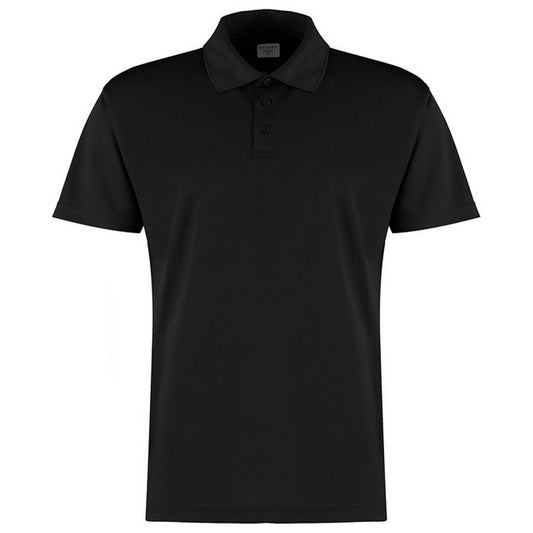 Black - Front - Kustom Kit Mens Micro Mesh Short-Sleeved Polo Shirt