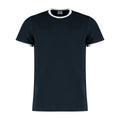 Navy-White - Front - Kustom Kit Mens Ringer T-Shirt