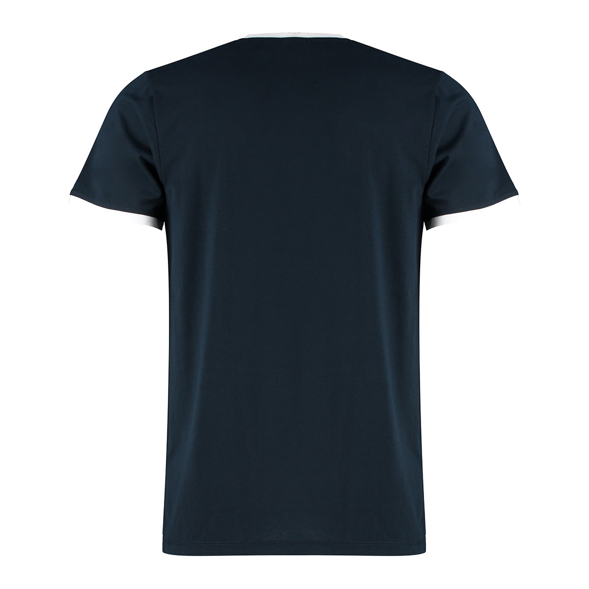 Navy-White - Back - Kustom Kit Mens Ringer T-Shirt