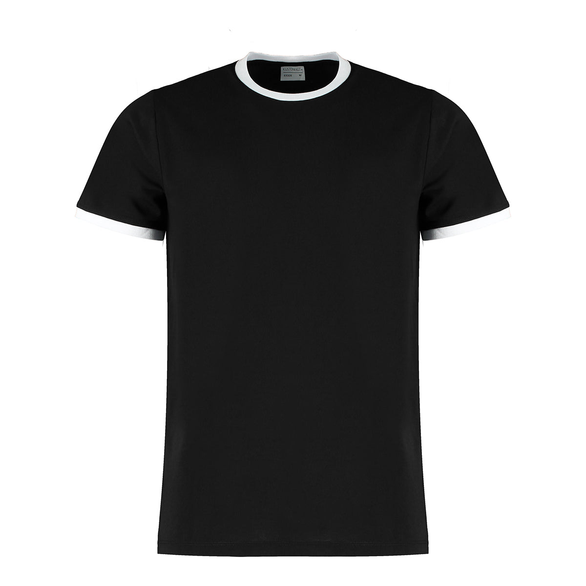 Black-White - Front - Kustom Kit Mens Ringer T-Shirt
