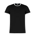 Black-White - Front - Kustom Kit Mens Ringer T-Shirt