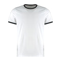 White-Black - Front - Kustom Kit Mens Ringer T-Shirt
