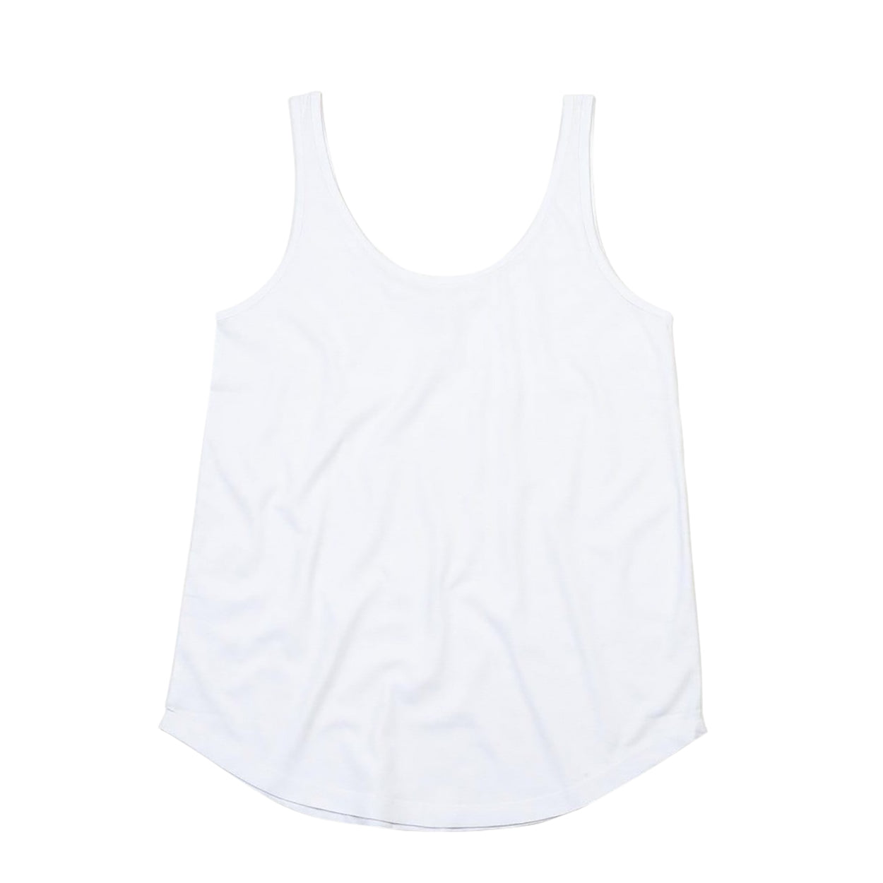White - Front - Mantis Womens-Ladies Relaxed Tank Top