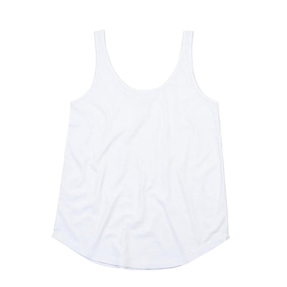 White - Front - Mantis Womens-Ladies Relaxed Tank Top