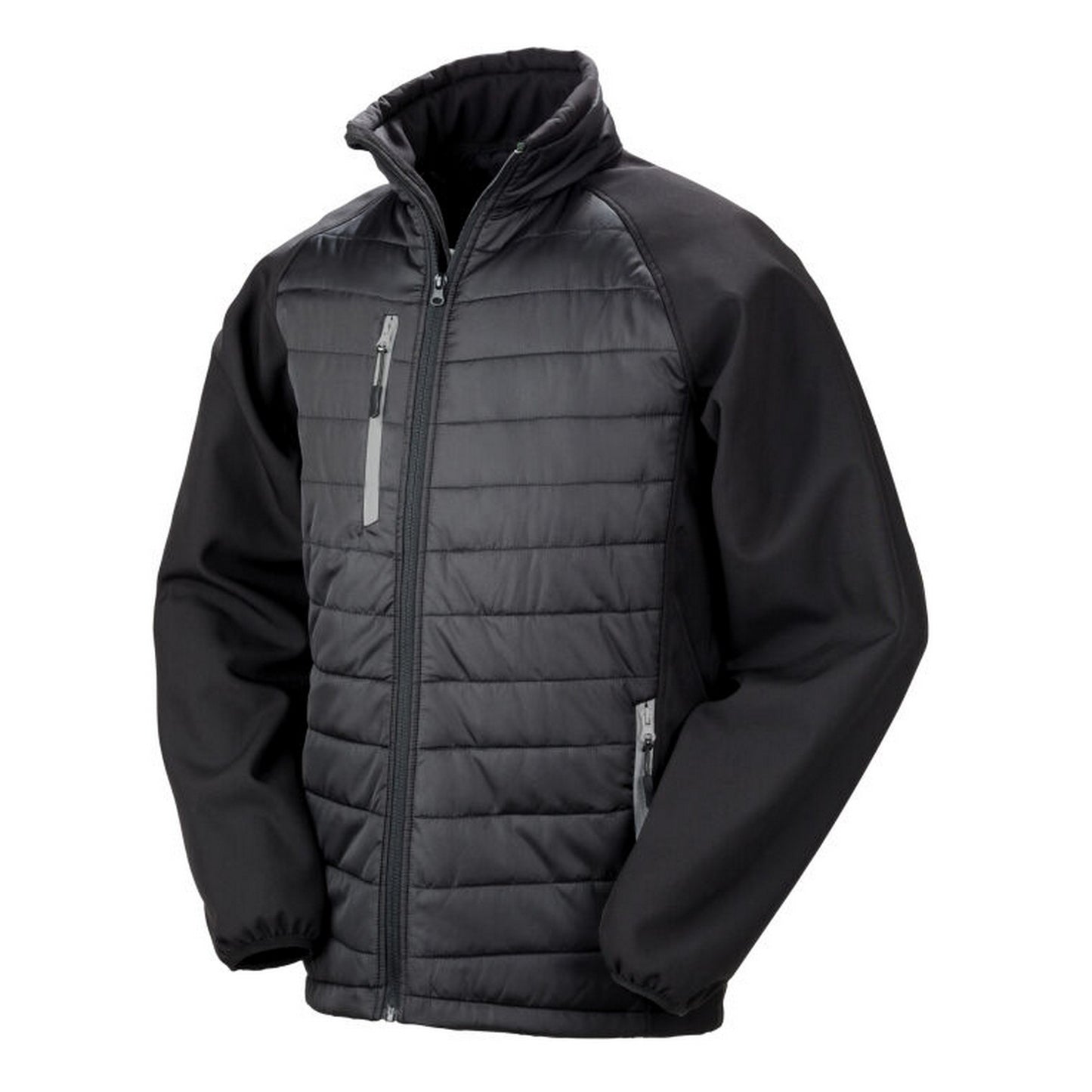 Black-Grey - Front - Result Womens-Ladies Compass Soft Shell Jacket