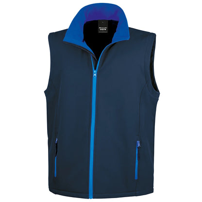 Navy-Royal Blue - Front - Result Mens Printable Softshell Body Warmer