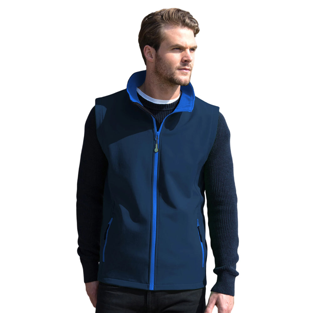 Navy-Royal Blue - Side - Result Mens Printable Softshell Body Warmer