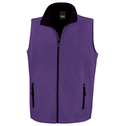 Purple-Black - Front - Result Mens Printable Softshell Body Warmer