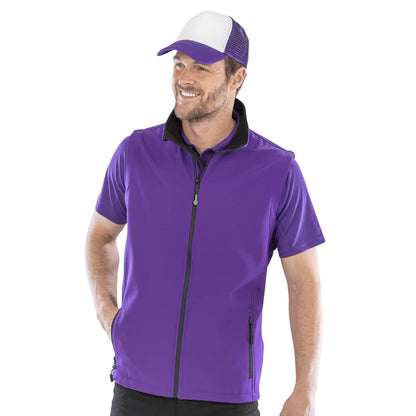 Purple-Black - Side - Result Mens Printable Softshell Body Warmer