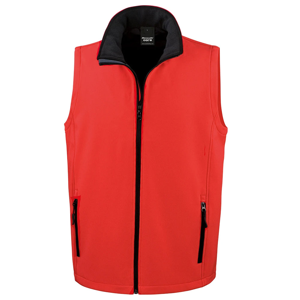Red-Black - Front - Result Mens Printable Softshell Body Warmer