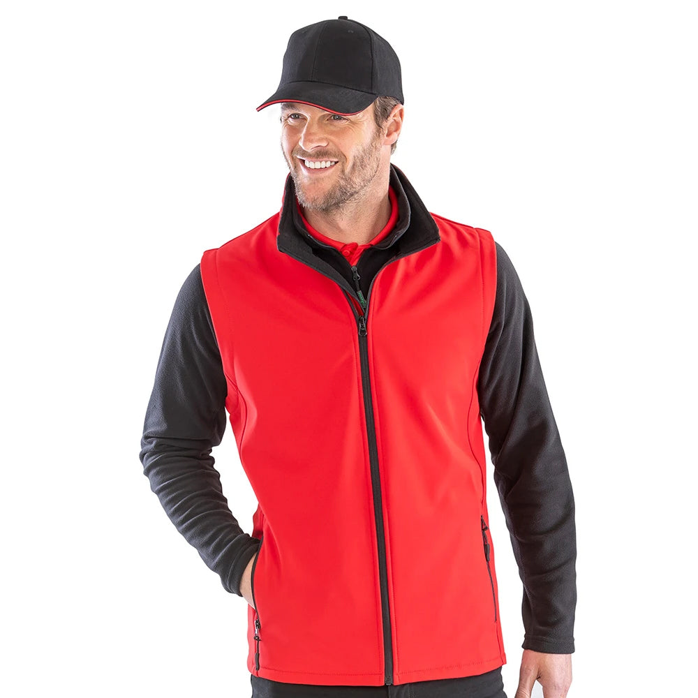 Red-Black - Lifestyle - Result Mens Printable Softshell Body Warmer