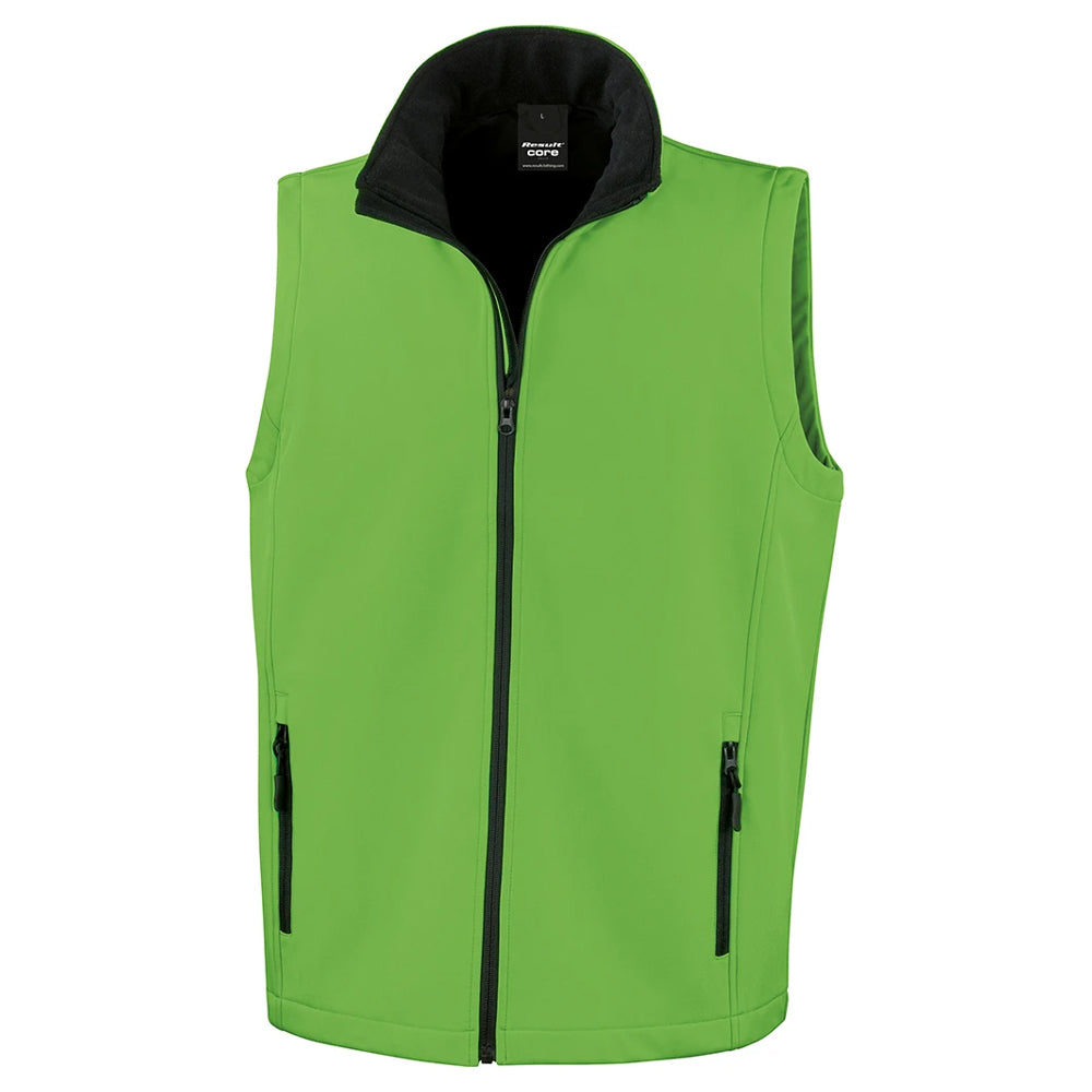 Vivid Green-Black - Front - Result Mens Printable Softshell Body Warmer