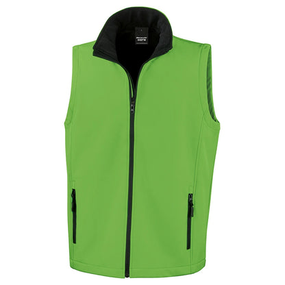 Vivid Green-Black - Front - Result Mens Printable Softshell Body Warmer