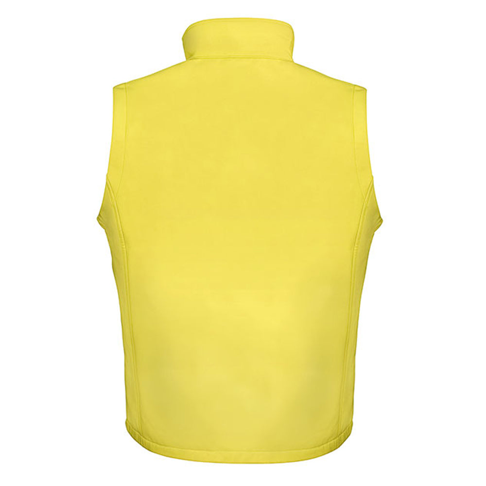 Yellow-Black - Back - Result Mens Printable Softshell Body Warmer