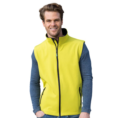 Yellow-Black - Side - Result Mens Printable Softshell Body Warmer
