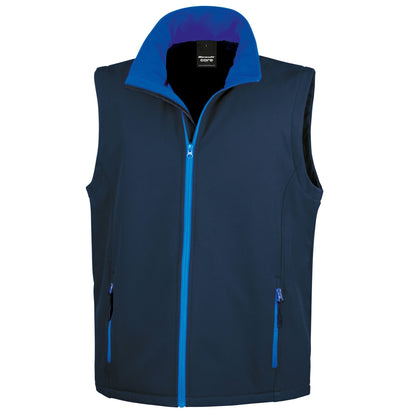 Navy-Royal Blue - Front - Result Mens Printable Softshell Body Warmer