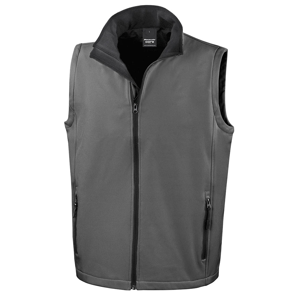 Charcoal Grey-Black - Front - Result Mens Printable Softshell Body Warmer