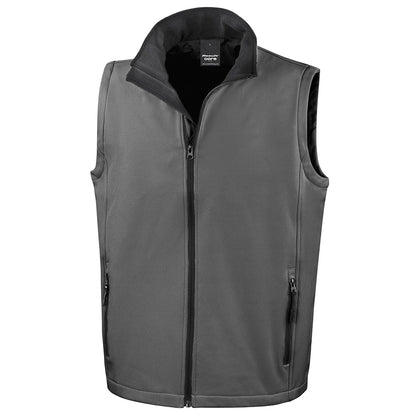 Charcoal Grey-Black - Front - Result Mens Printable Softshell Body Warmer
