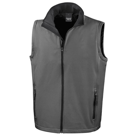 Charcoal Grey-Black - Front - Result Mens Printable Softshell Body Warmer