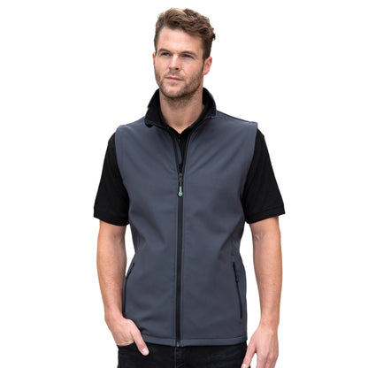 Charcoal Grey-Black - Lifestyle - Result Mens Printable Softshell Body Warmer